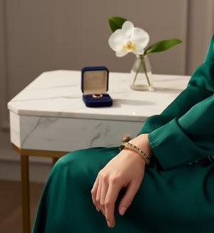 Rainbow Gemstone Gold Bangle